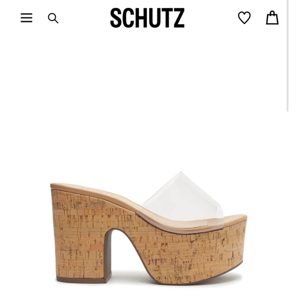 Schutz Size 10.5 Women's Dalle Vinyl Cutout Platform Wedge Sandals Cork NEW - Picture 1 of 11